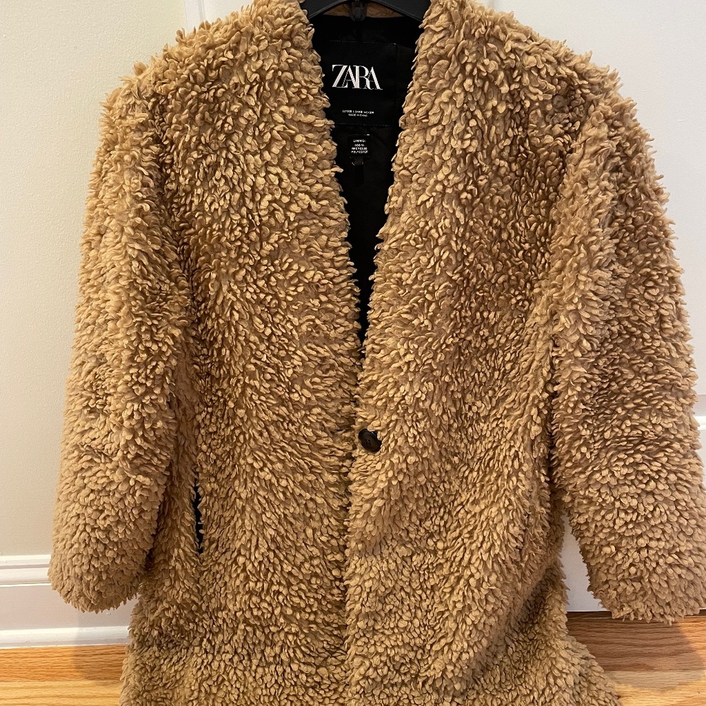 Zara tan midi coat